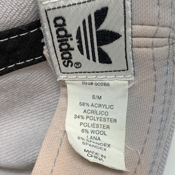 Adidas Trefoil Hat Cap Flex Fitted L Large Gray Red 6 Panel Wool Blend - Picture 11 of 12